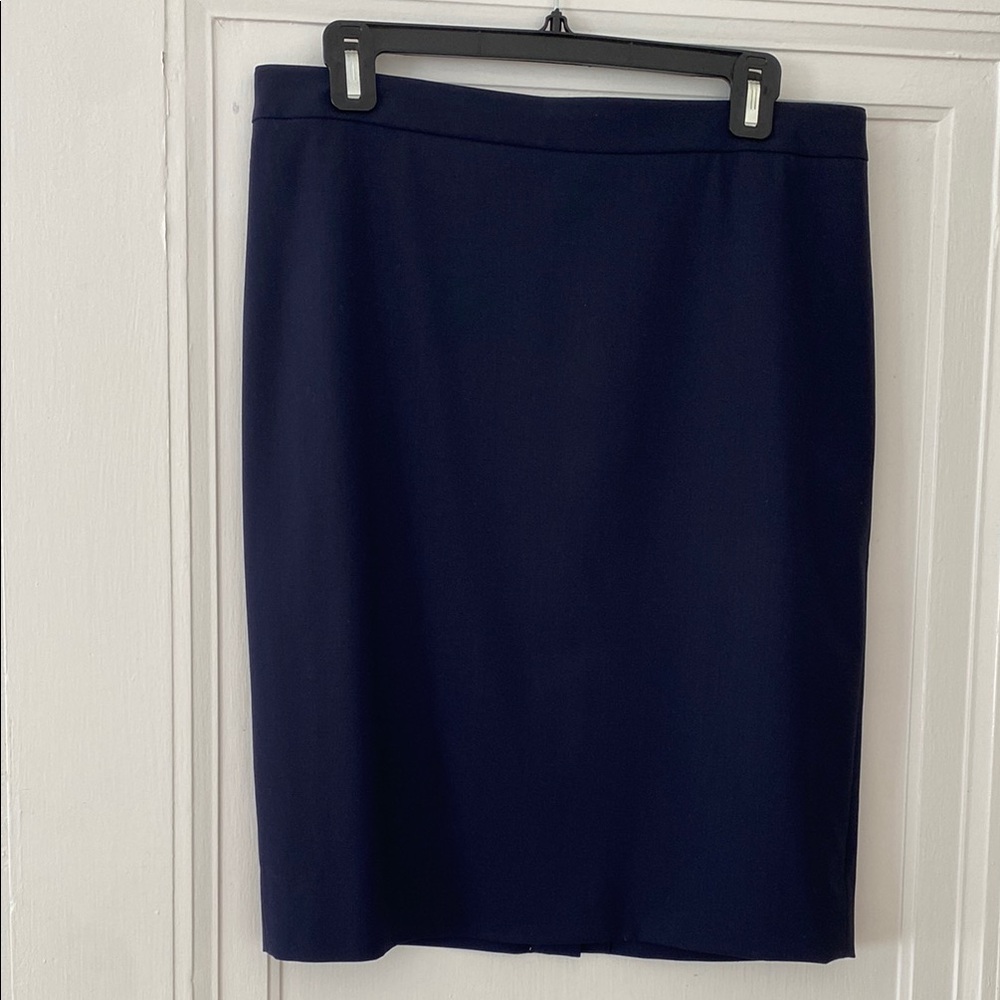 J Crew Navy Pencil Skirt, Size 8